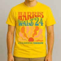 Retro Vintage Harris Walz For A Brighter Future 2024 Election T-Shirt