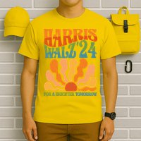 Retro Vintage Harris Walz For A Brighter Future 2024 Election T-Shirt