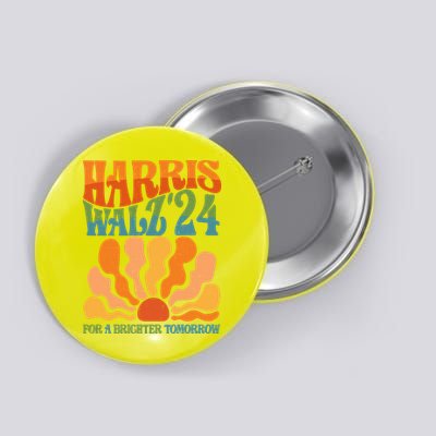 Retro Vintage Harris Walz For A Brighter Future 2024 Election Button