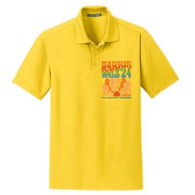 Retro Vintage Harris Walz For A Brighter Future 2024 Election Dry Zone Grid Polo