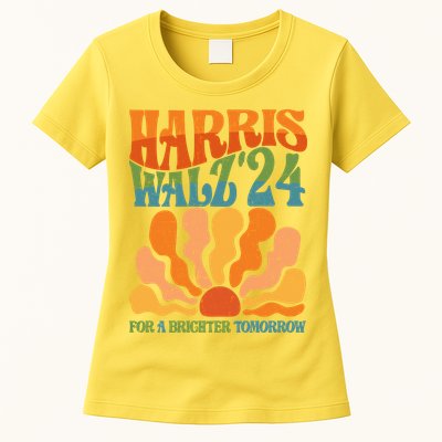 Retro Vintage Harris Walz For A Brighter Future 2024 Election Womens T-Shirt