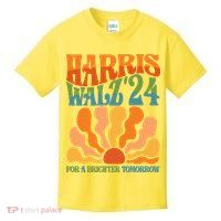 Retro Vintage Harris Walz For A Brighter Future 2024 Election Kids T-Shirt