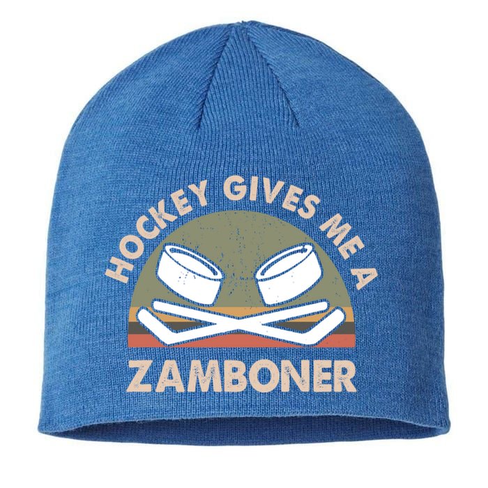 Retro Vintage Hockey Gives Me A Zamboner Cool Gift Sustainable Beanie