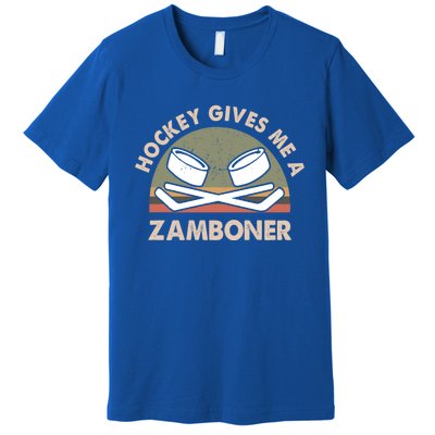 Retro Vintage Hockey Gives Me A Zamboner Cool Gift Premium T-Shirt