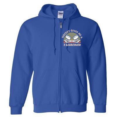 Retro Vintage Hockey Gives Me A Zamboner Cool Gift Full Zip Hoodie