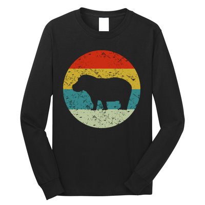 Retro Vintage Hippo Long Sleeve Shirt