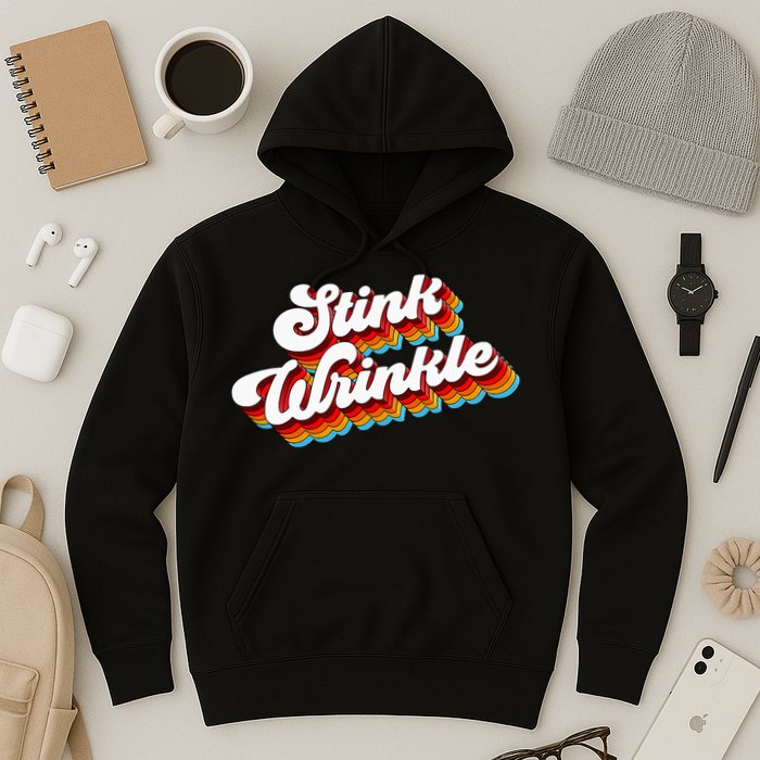 Retro Vintage Humor Stink Wrinkle Hoodie