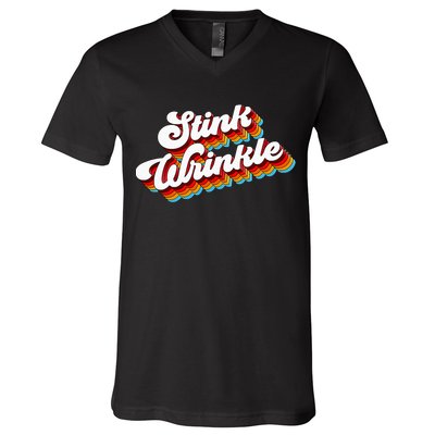 Retro Vintage Humor Stink Wrinkle V-Neck T-Shirt