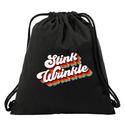 Retro Vintage Humor Stink Wrinkle Drawstring Bag