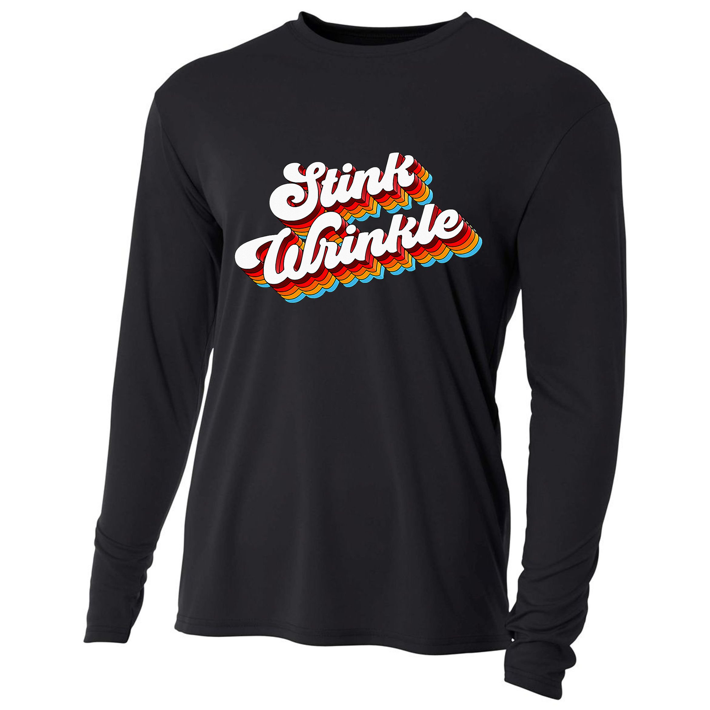 Retro Vintage Humor Stink Wrinkle Cooling Performance Long Sleeve Crew