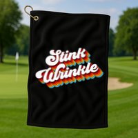 Retro Vintage Humor Stink Wrinkle Golf Towel