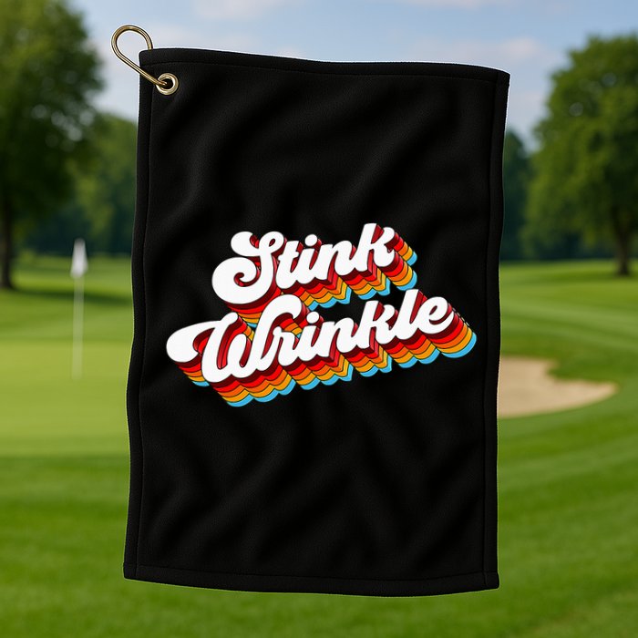 Retro Vintage Humor Stink Wrinkle Golf Towel