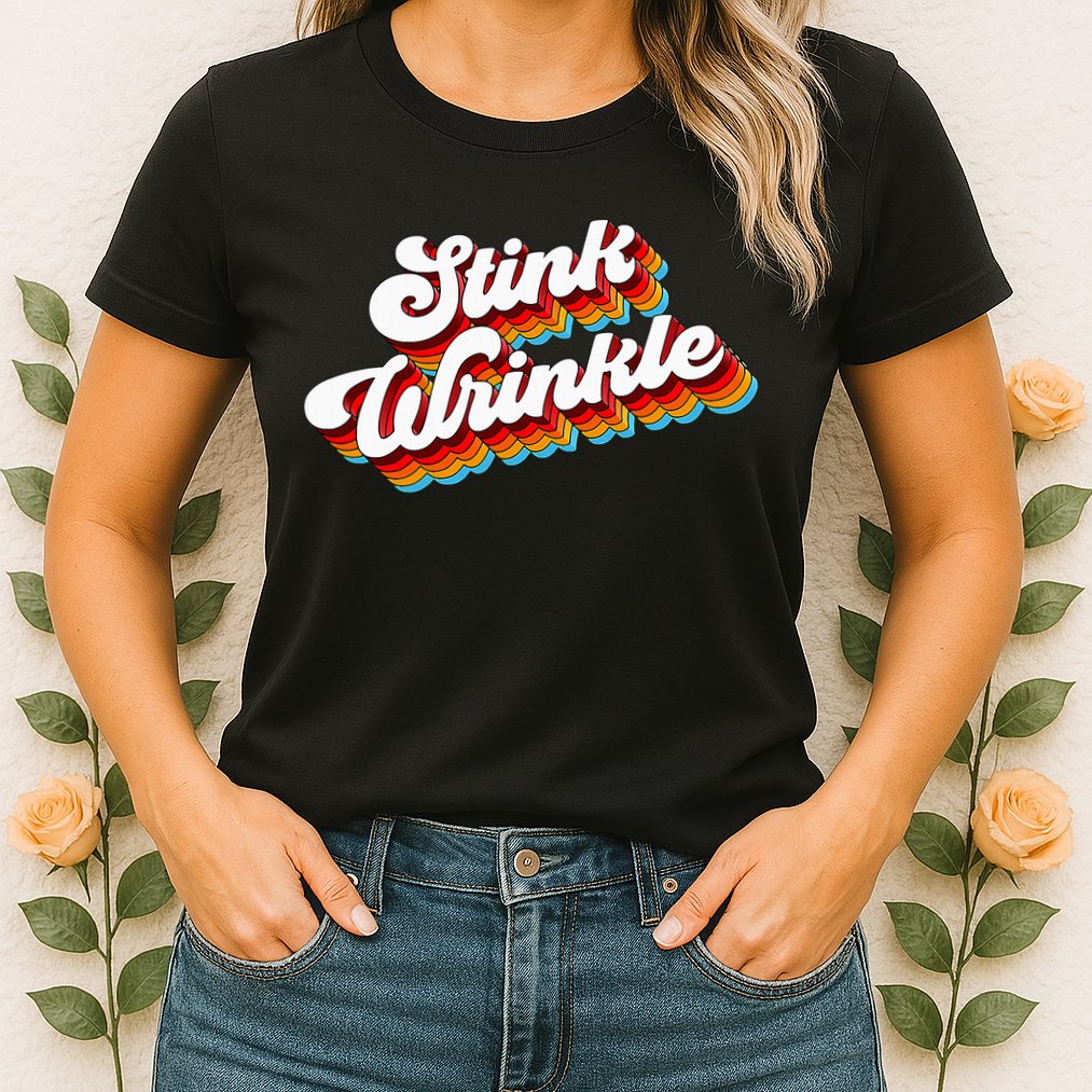 Retro Vintage Humor Stink Wrinkle Womens T-Shirt