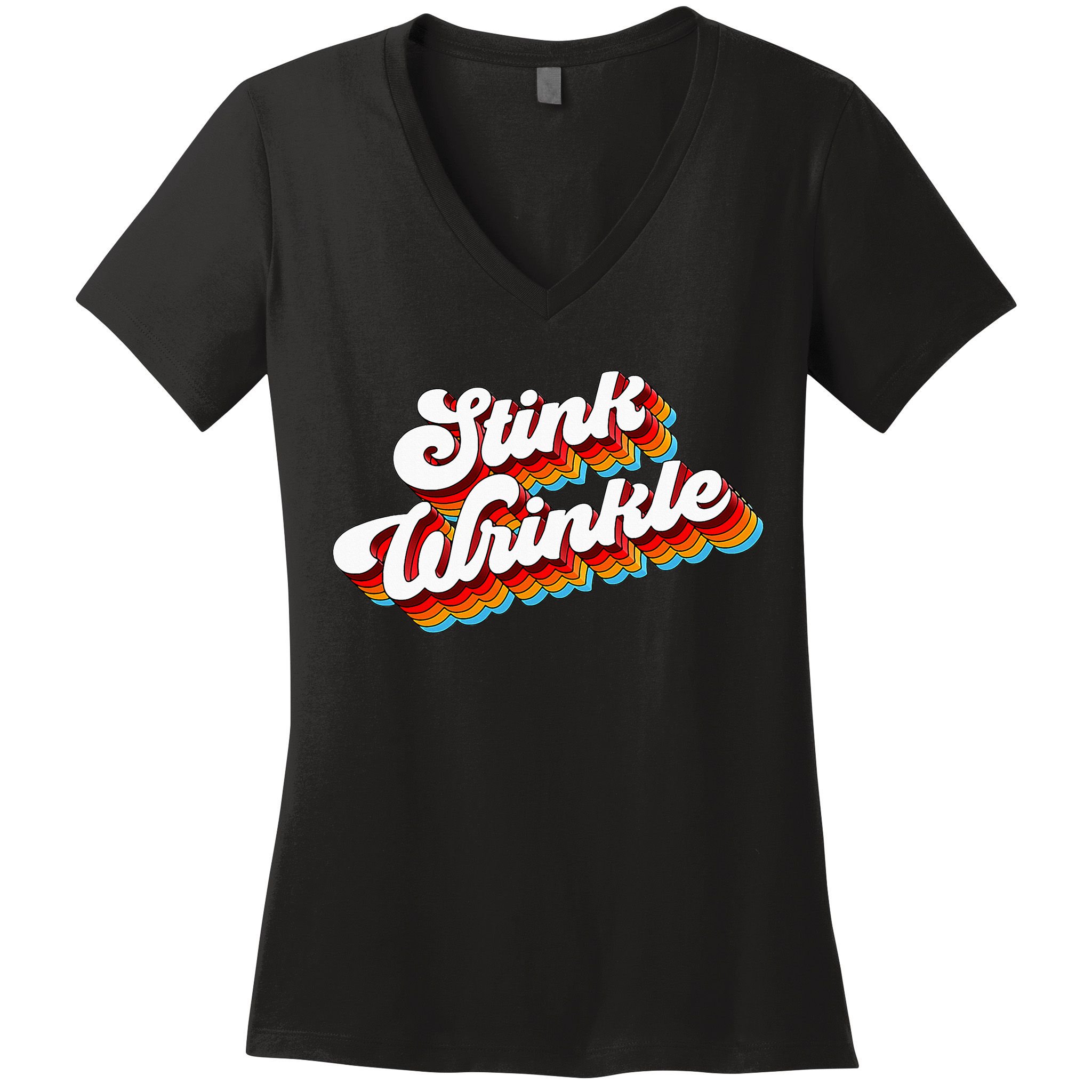 Retro Vintage Humor Stink Wrinkle Women's V-Neck T-Shirt