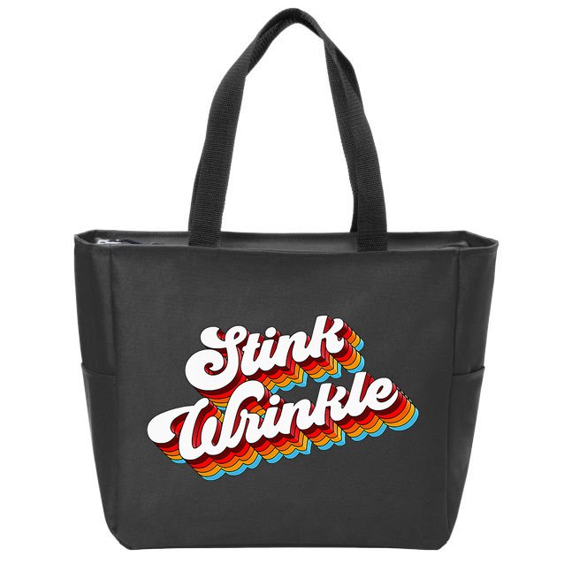 Retro Vintage Humor Stink Wrinkle Zip Tote Bag