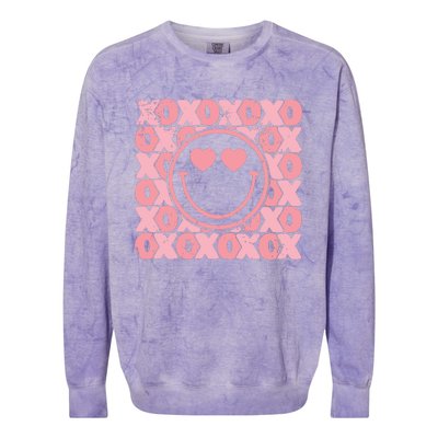 Retro Valentine Heart Xoxo Colorblast Crewneck Sweatshirt