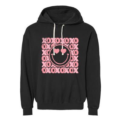 Retro Valentine Heart Xoxo Garment-Dyed Fleece Hoodie