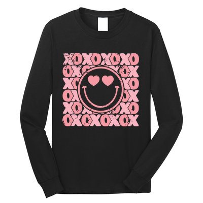 Retro Valentine Heart Xoxo Long Sleeve Shirt