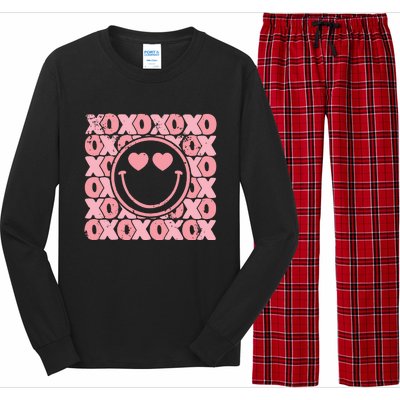 Retro Valentine Heart Xoxo Long Sleeve Pajama Set