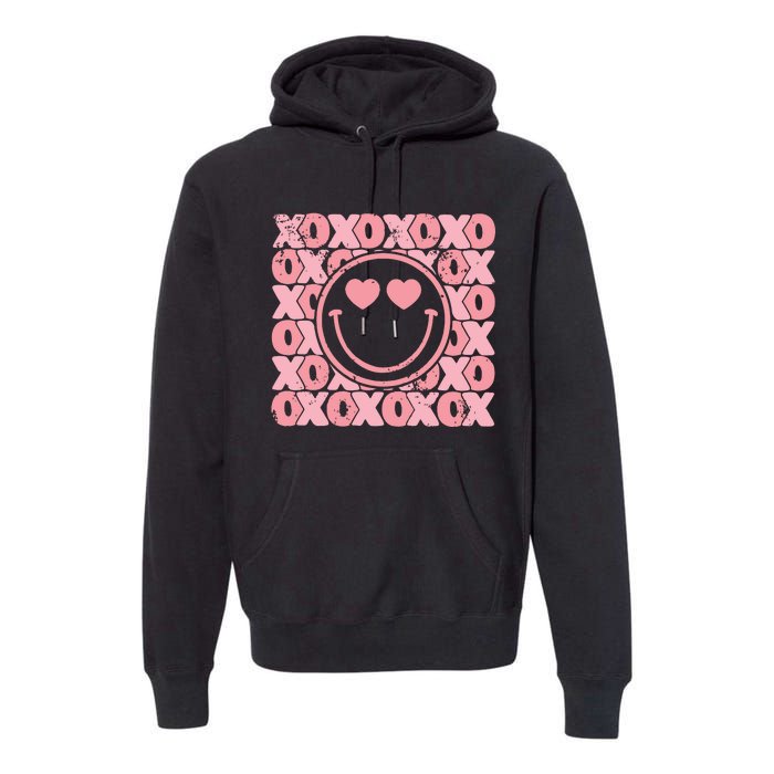 Retro Valentine Heart Xoxo Premium Hoodie