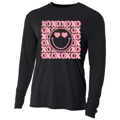 Retro Valentine Heart Xoxo Cooling Performance Long Sleeve Crew