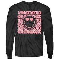 Retro Valentine Heart Xoxo Tie-Dye Long Sleeve Shirt