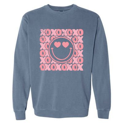 Retro Valentine Heart Xoxo Garment-Dyed Sweatshirt