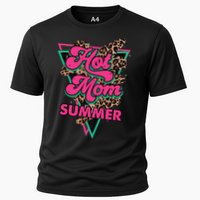 Retro Vintage Hot Mom Summer Vibes Leopard Print Summer Performance Shirt