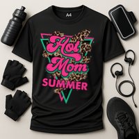 Retro Vintage Hot Mom Summer Vibes Leopard Print Summer Performance Shirt