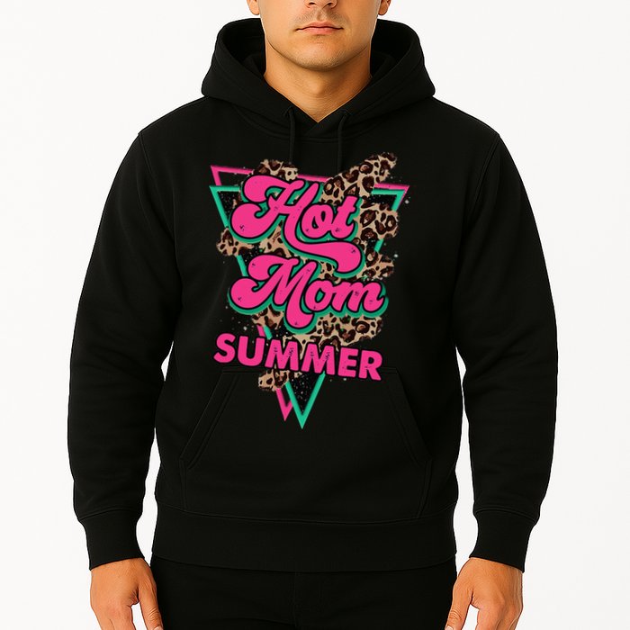 Retro Vintage Hot Mom Summer Vibes Leopard Print Summer Hoodie