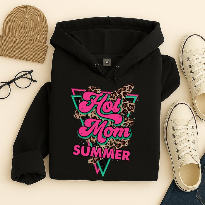 Retro Vintage Hot Mom Summer Vibes Leopard Print Summer Hoodie