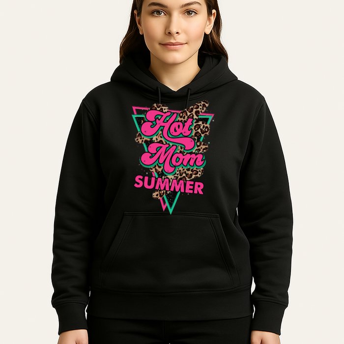 Retro Vintage Hot Mom Summer Vibes Leopard Print Summer Hoodie