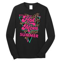 Retro Vintage Hot Mom Summer Vibes Leopard Print Summer Long Sleeve Shirt