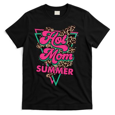 Retro Vintage Hot Mom Summer Vibes Leopard Print Summer T-Shirt