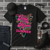 Retro Vintage Hot Mom Summer Vibes Leopard Print Summer Tall T-Shirt