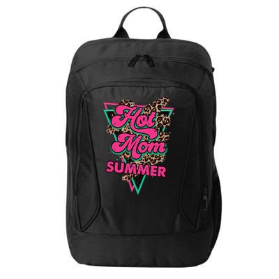 Retro Vintage Hot Mom Summer Vibes Leopard Print Summer City Backpack