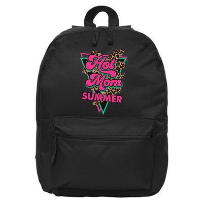 Retro Vintage Hot Mom Summer Vibes Leopard Print Summer 16 in Basic Backpack