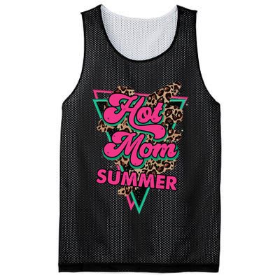 Retro Vintage Hot Mom Summer Vibes Leopard Print Summer Mesh Reversible Basketball Jersey Tank
