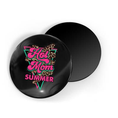 Retro Vintage Hot Mom Summer Vibes Leopard Print Summer Magnet