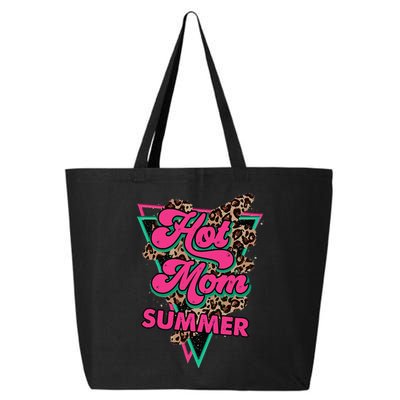 Retro Vintage Hot Mom Summer Vibes Leopard Print Summer 25L Jumbo Tote