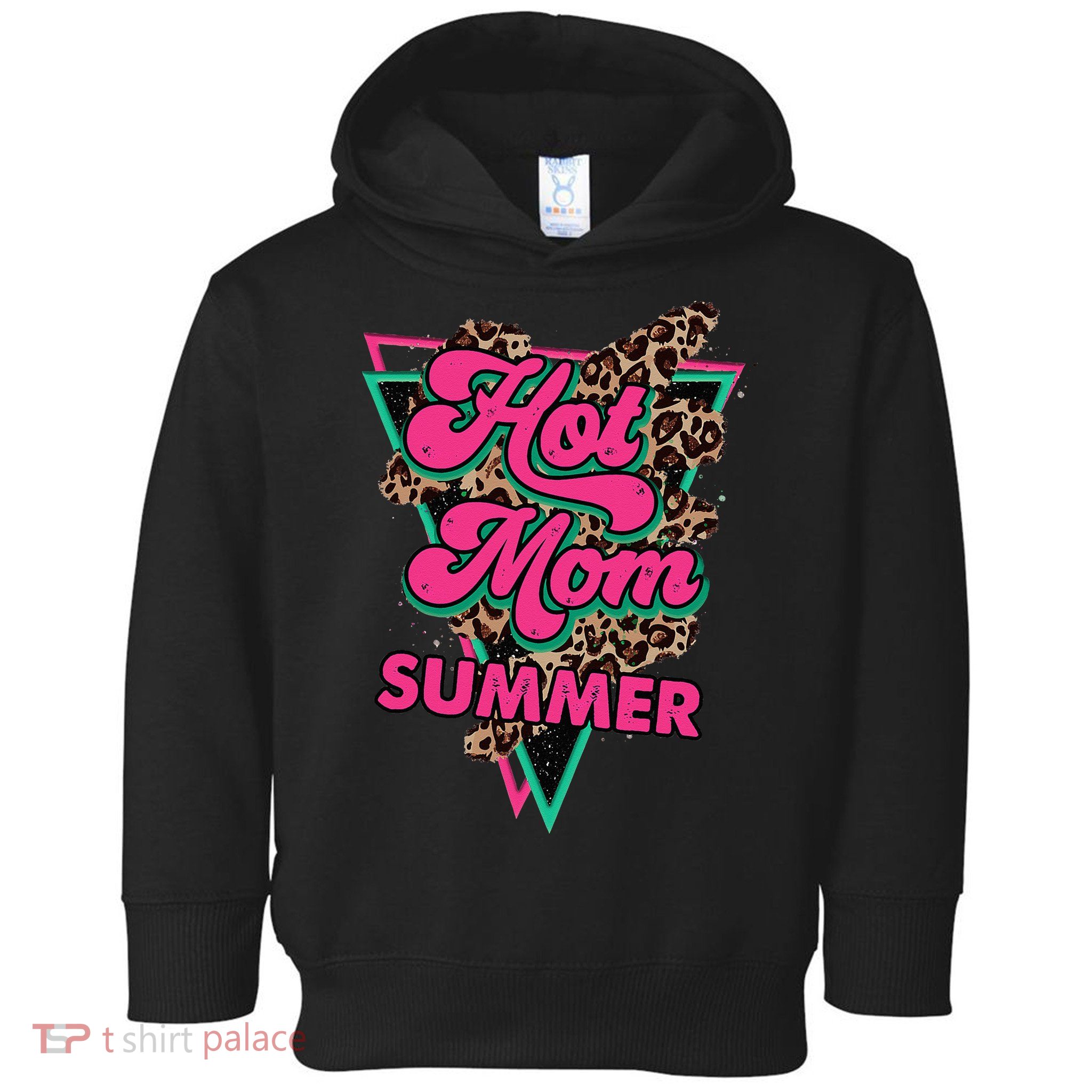 Retro Vintage Hot Mom Summer Vibes Leopard Print Summer Toddler Hoodie