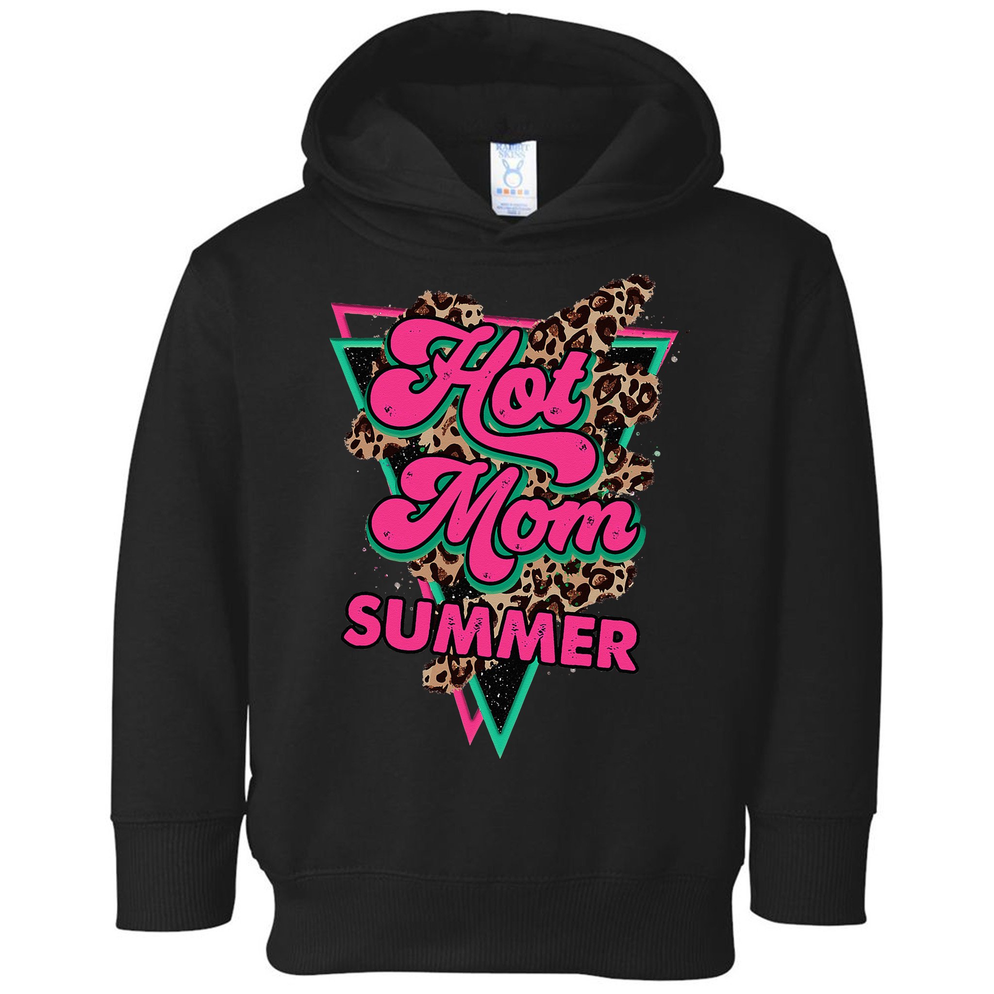 Retro Vintage Hot Mom Summer Vibes Leopard Print Summer Toddler Hoodie
