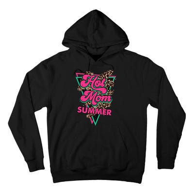 Retro Vintage Hot Mom Summer Vibes Leopard Print Summer Tall Hoodie