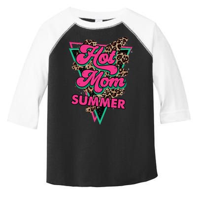 Retro Vintage Hot Mom Summer Vibes Leopard Print Summer Toddler Fine Jersey T-Shirt