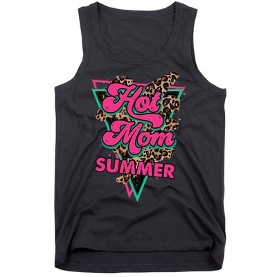 Retro Vintage Hot Mom Summer Vibes Leopard Print Summer Tank Top