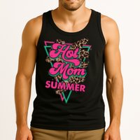 Retro Vintage Hot Mom Summer Vibes Leopard Print Summer Tank Top