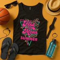 Retro Vintage Hot Mom Summer Vibes Leopard Print Summer Tank Top