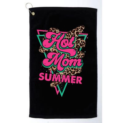 Retro Vintage Hot Mom Summer Vibes Leopard Print Summer Golf Towel