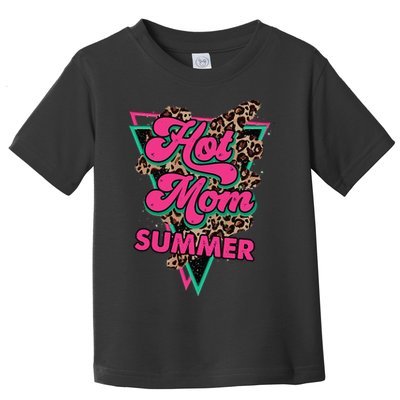 Retro Vintage Hot Mom Summer Vibes Leopard Print Summer Toddler T-Shirt