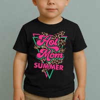 Retro Vintage Hot Mom Summer Vibes Leopard Print Summer Toddler T-Shirt